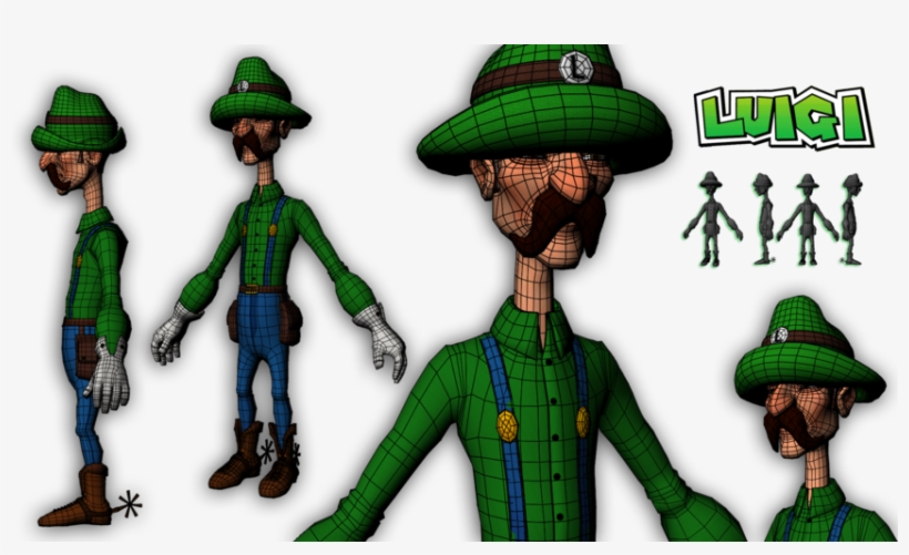 Luigi Character Modeling And Texturing 3d In Autodesk - Maya Luigi Modeling, transparent png #4253159