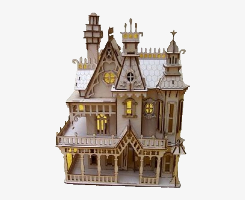 Victorian Doll House - Victorian House Paper Model, transparent png #4253375