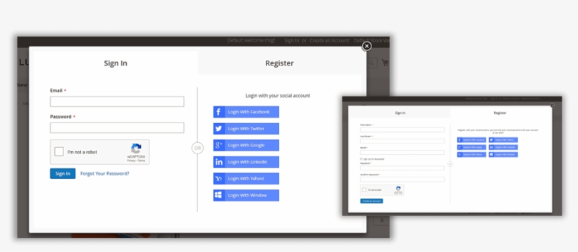 Social Buttons Displays - Social Login, transparent png #4253722