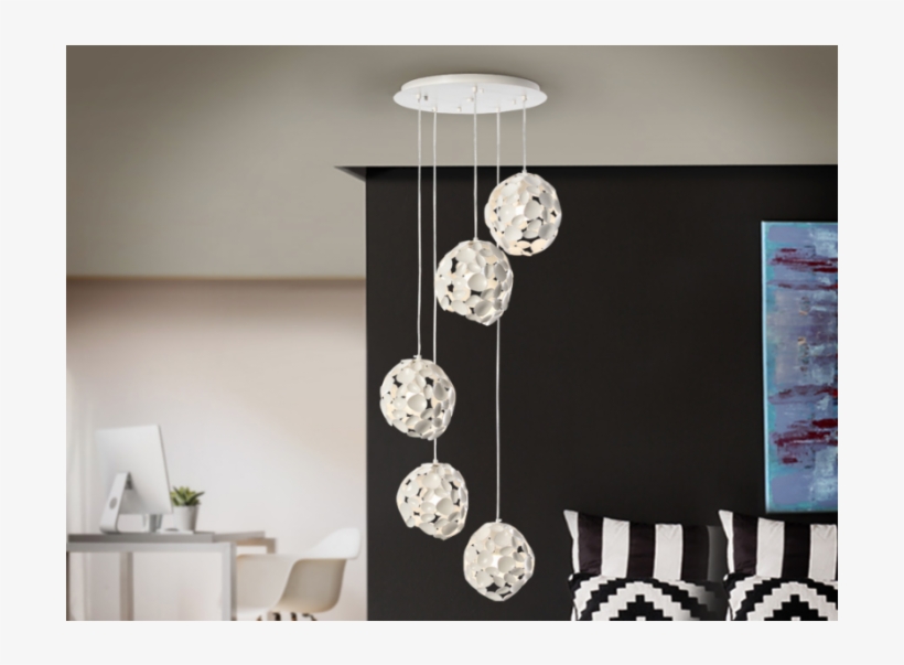 Imagen 1 De Narisa Lámpara Colgante Ø46 5l G9 5x20w - Lampara Narisa, 5 Tulipas Blanca., transparent png #4253932