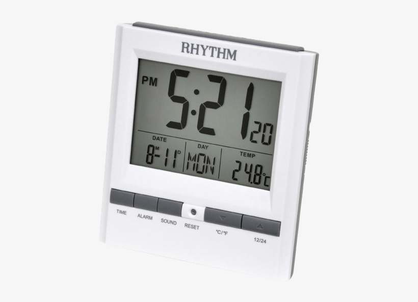 Lcd Rhythm Alarm Clock - Rhythm Digital Clock, transparent png #4254532