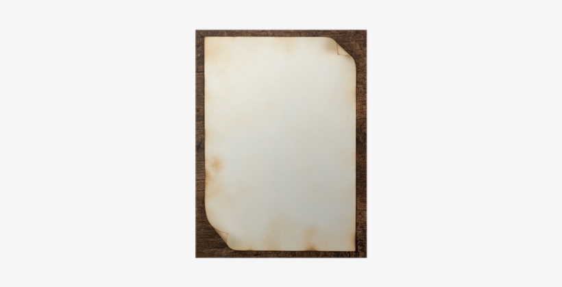 Sheet Of Old Paper With Curled Edges Poster • Pixers® - Wood, transparent png #4254833