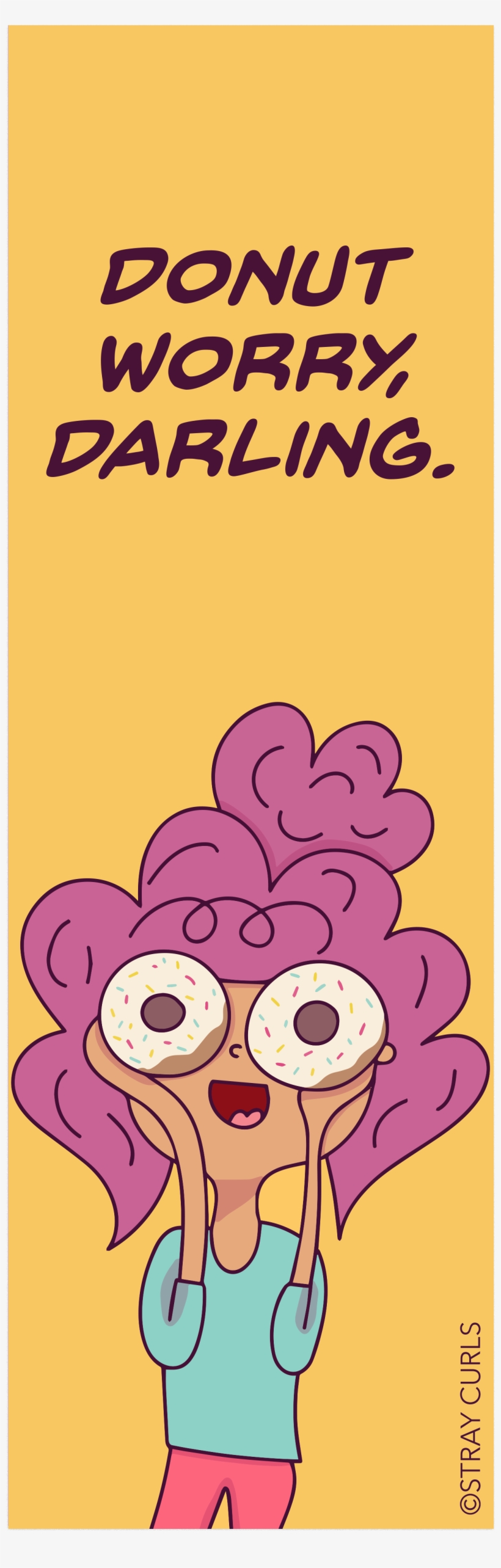 Donut Worry Bookmark - Cartoon, transparent png #4255163