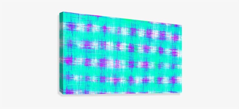 Plaid Pattern Graffiti Painting Abstract In Blue Green - Canvas Print, transparent png #4255432