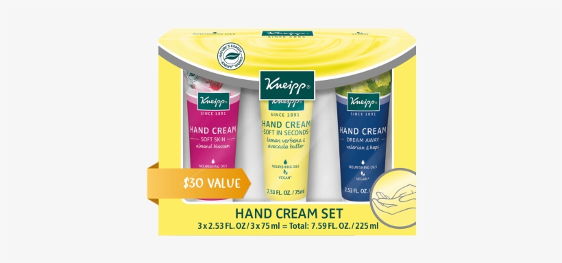 Hand Cream Trio Set - Kneipp Almond Blossom Body Wash Soft Skin 200 Ml, transparent png #4255483