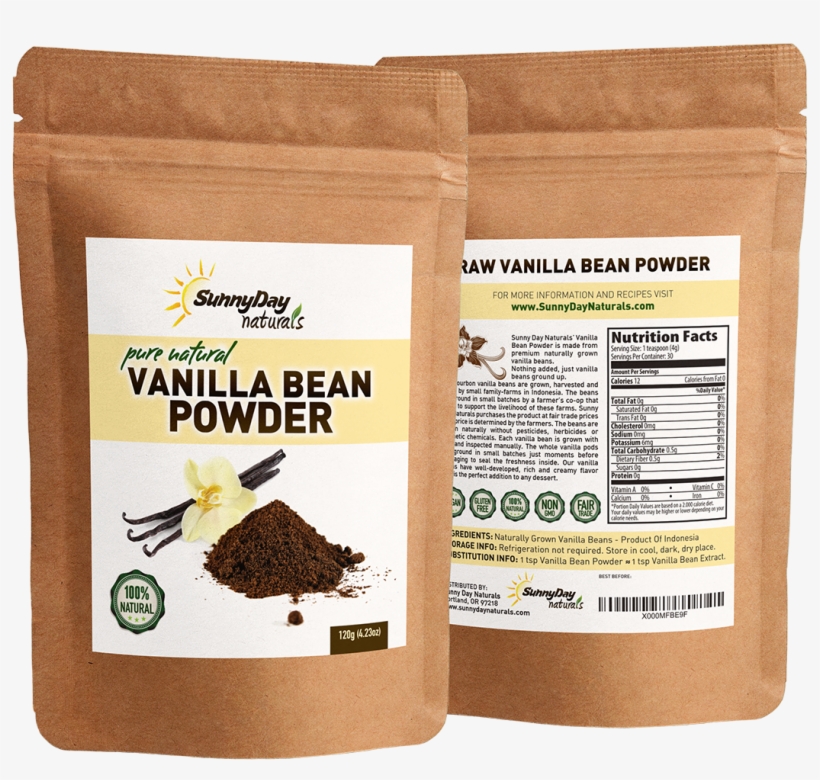 Ground Vanilla Bean Sunny Day Naturals Raw Natural - Raw Vanilla Bean Powder, transparent png #4257519