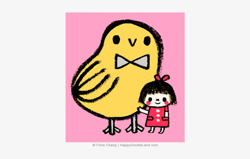 Big Bird And Girl © Flora Chang, transparent png #4257630