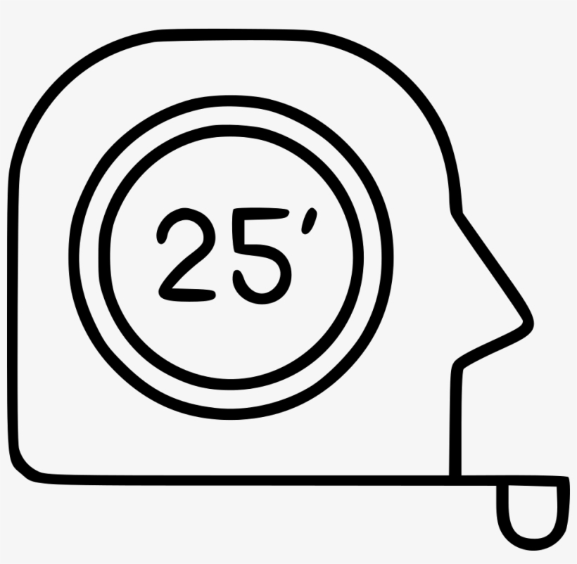 Tape Measure Roulette Instrument Length Roll Distance - Icon, transparent png #4258338