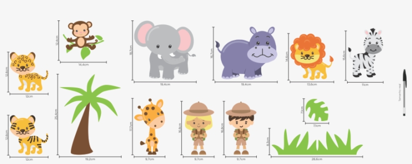 No Modelo Adesivo De Parede Safari, Tem Diversos Tamanhos, - Cartoon, transparent png #4258721