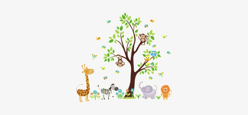 Cor Do Fundo - Animales De Selva Para Decoracion De Bebe, transparent png #4259166