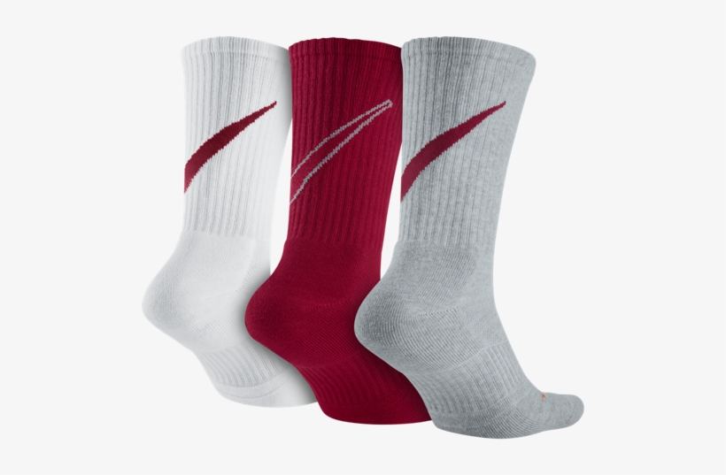 Dri- Fit Cotton Swoosh Hbr Crew Socks - Nike Dri Fit Socks Cotton Swoosh Red, transparent png #4259266