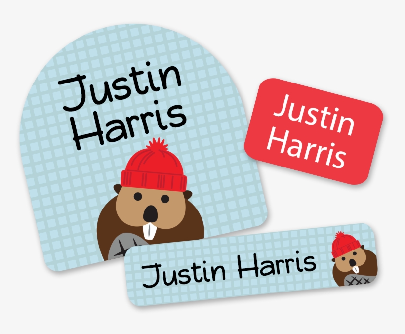 Day Camp Labels With Beaver And Toque - Cartoon, transparent png #4259638
