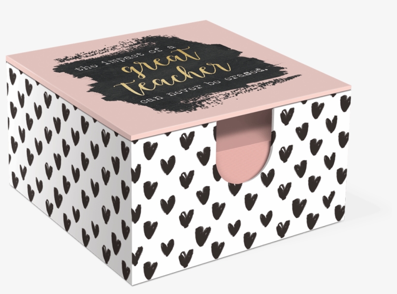 Chalk Hearts Teacher Memo Box - Pen, transparent png #4259687