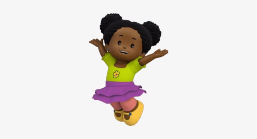 Little People Tessa Jumping - Fisher Price Cartoon Little People, transparent png #4260452