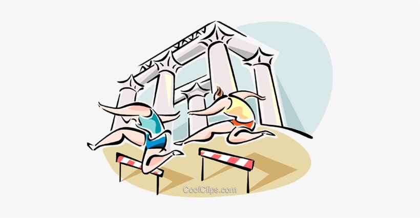 People Jumping Hurdles Royalty Free Vector Clip Art - Atletismo Dibujo, transparent png #4260459