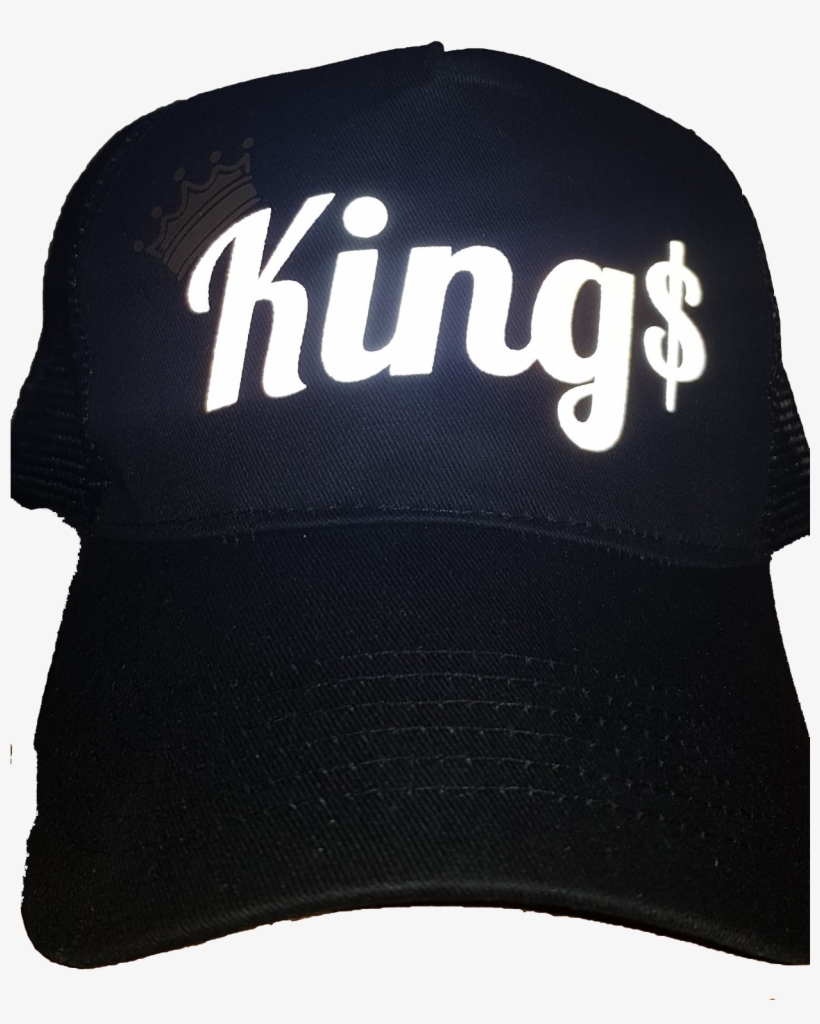 Image Of Black Reflective King$/queen$ Trucker Hat - Trucker Hat, transparent png #4260630
