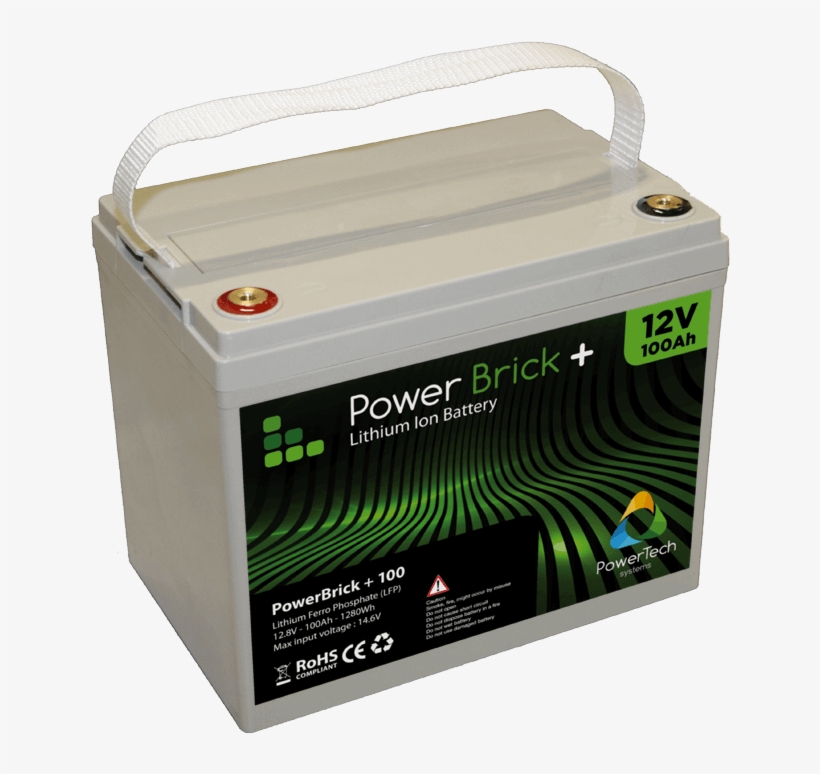 Powerbrick 12v-100ah - 100ah Car Lithium Battery, transparent png #4260666