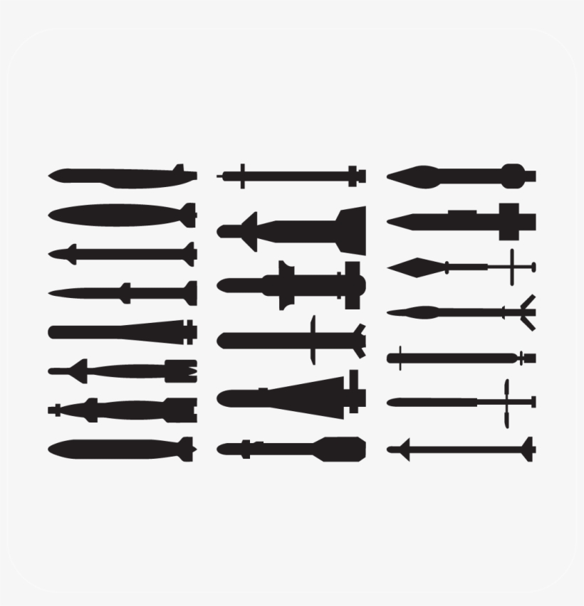 Bombs & Missles Decal Set - Decal, transparent png #4260686
