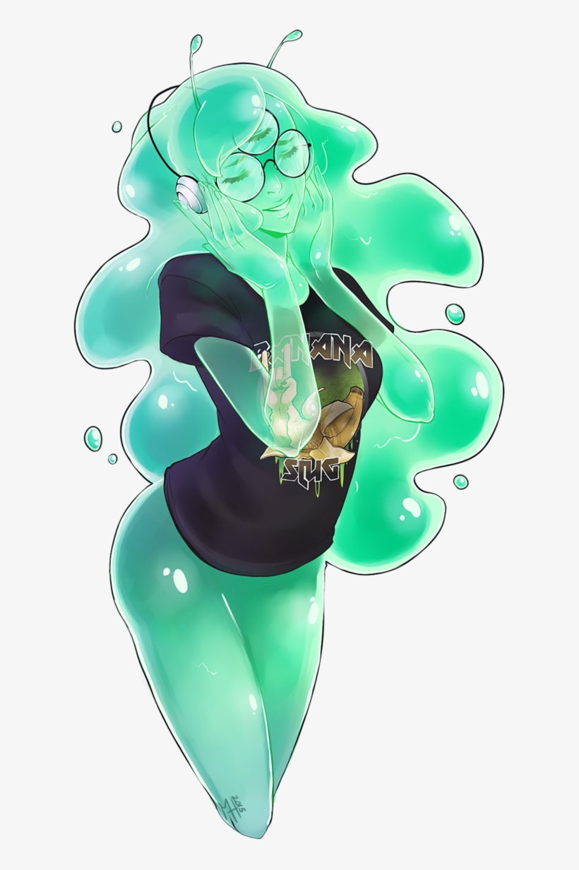 My Very First Slime Girl Monster Oc Thing Listening - Anime Slime Girl Characters, transparent png #4261031