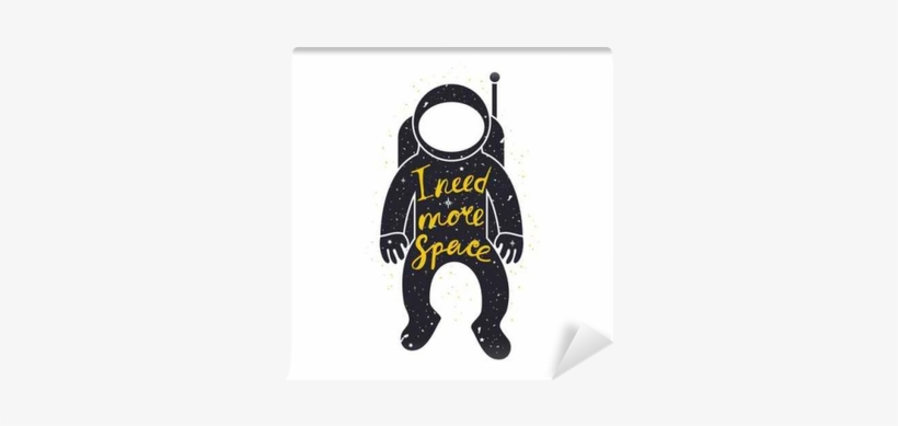 Vector Typography Poster With Astronaut In Spacesuit, - Typography, transparent png #4261053