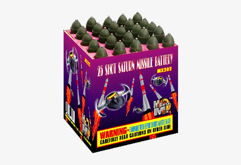 25s Saturn Missile Battery - Fireworks Mighty Max, transparent png #4261186