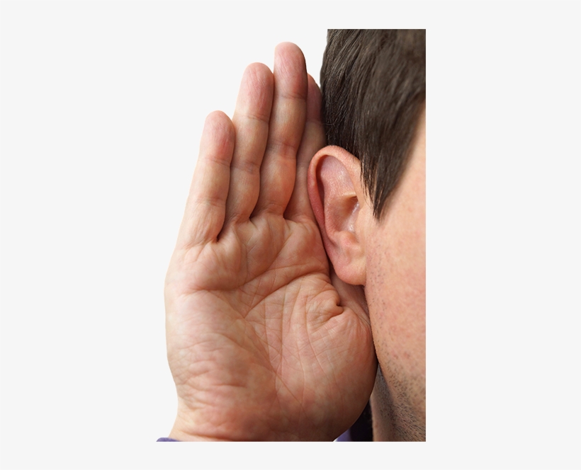 Your Comments And Ideas About The Service You Received - Hand On Ear, transparent png #4261690