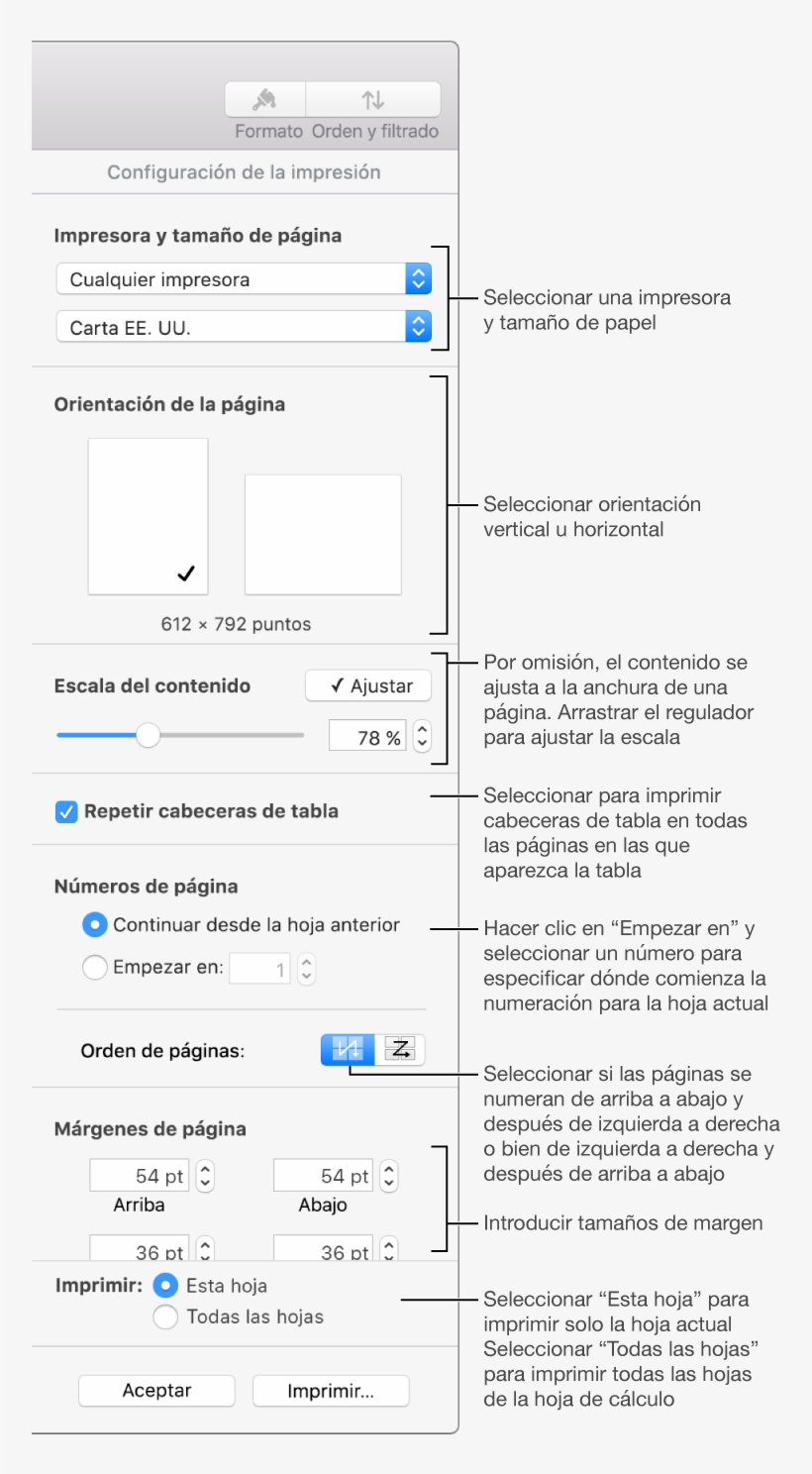 El Panel “configuración De La Impresión” Con Controles - Spreadsheet, transparent png #4262276