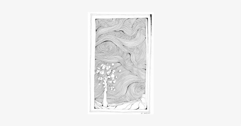 Little Snowball Tree Pen & Ink Art - Pintura Dibujo Artes Visuales, transparent png #4262445