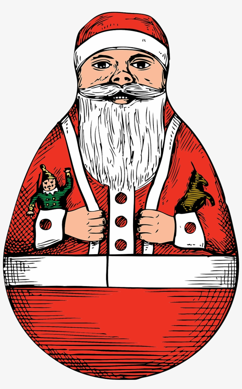 Vector Graphics,free Pictures, Free - Christmas Rolly Poley Santa Card, transparent png #4262707