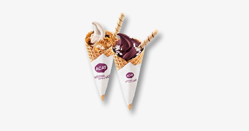 Açai Ice Cream - Açai No Cone Png, transparent png #4262942