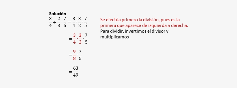 Es La Convención Que Mayor Jerarquía Tiene La Multiplicación - Orden De Operaciones Combinadas Con Fracciones, transparent png #4264484