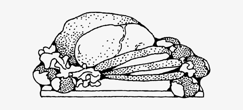 Steak Dinner Clipart Clip Art Library - Roast Beef Clipart Black And White, transparent png #4265298