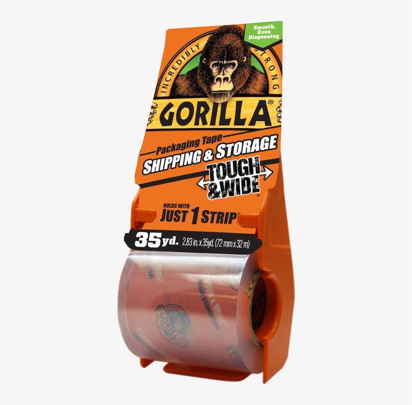 Home/tapes/gorilla Packaging Tape Tough & Wide - Gorilla Packaging Tape, transparent png #4265498