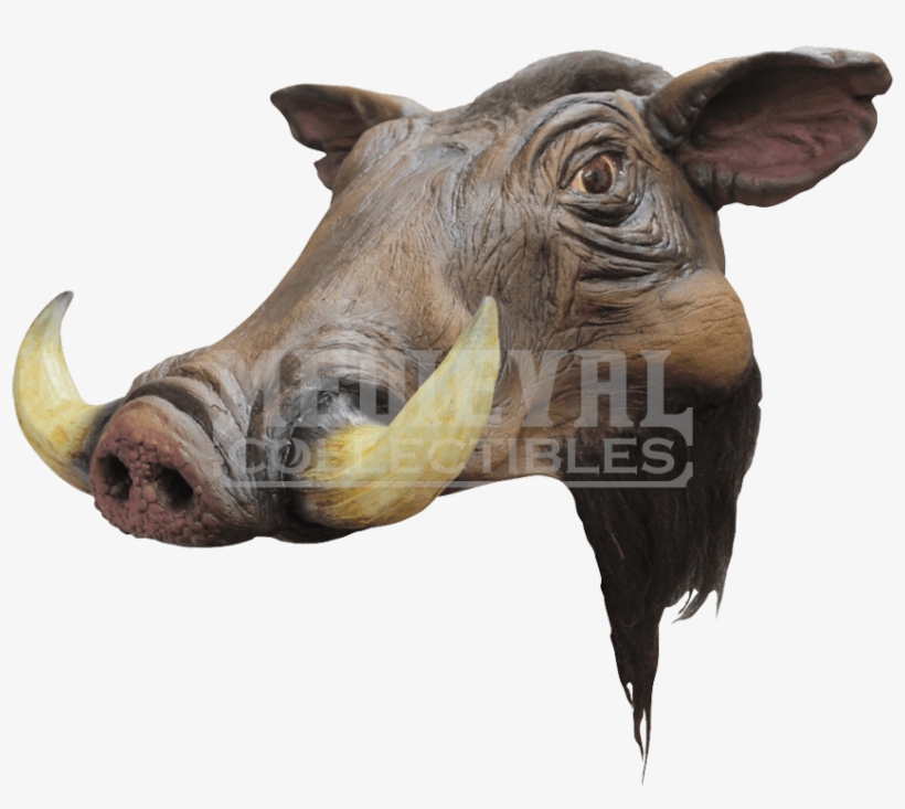 Wild Boar Costume Head Mask - Mask Helmet Wild Boar, transparent png #4266661