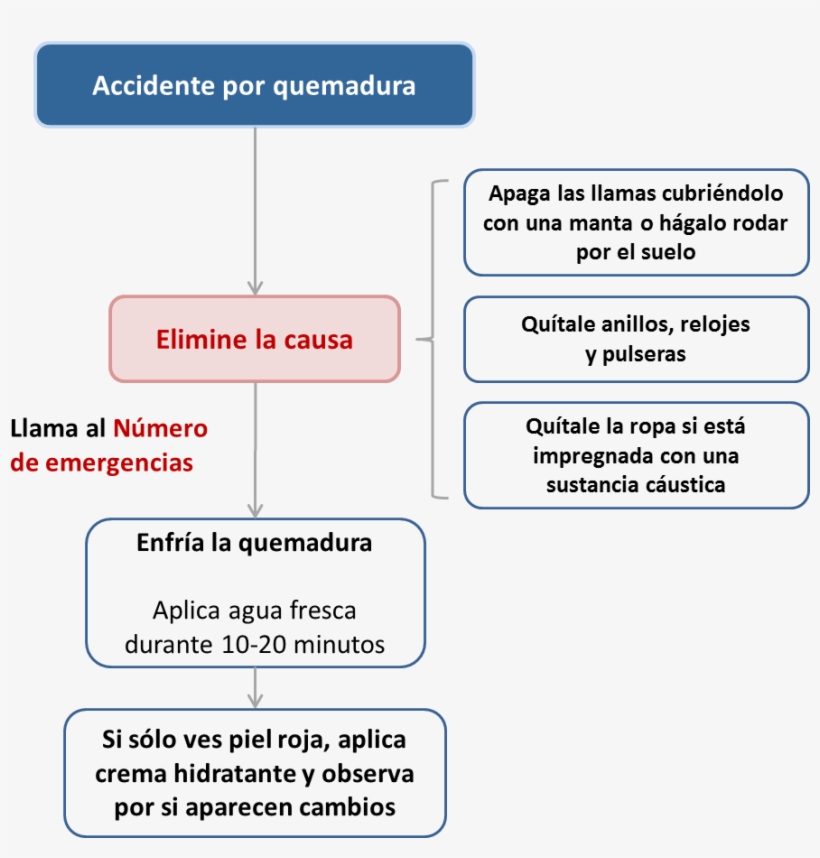 Pasos Básicos A Seguir Ante Un Niño Que Ha Sufrido - Pasos A Seguir En Caso De Quemaduras, transparent png #4266737