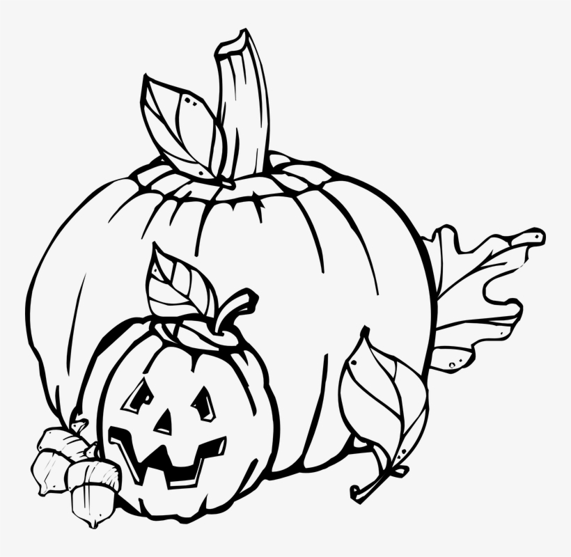 Pumpkin Clipart Apple - October Clip Art Black And White, transparent png #4267387