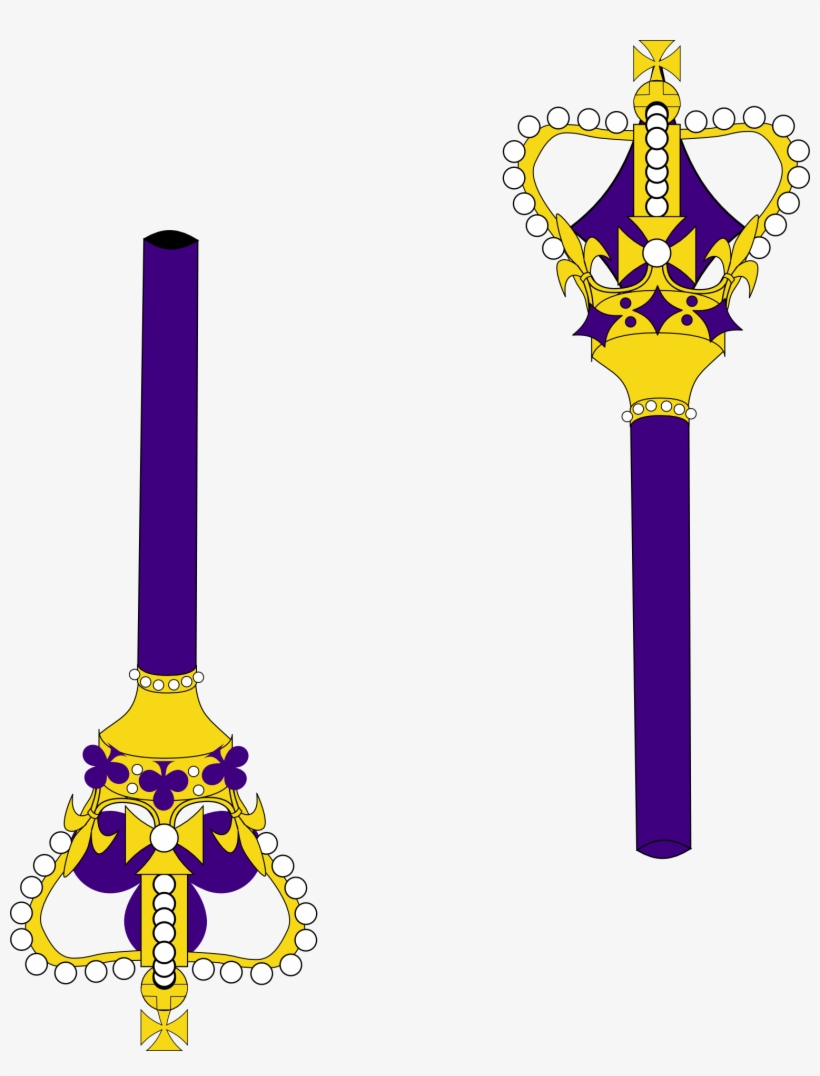 Sceptre Purple Staff Bishop Crown Free Image Vector - King Staff Vector, transparent png #4267594