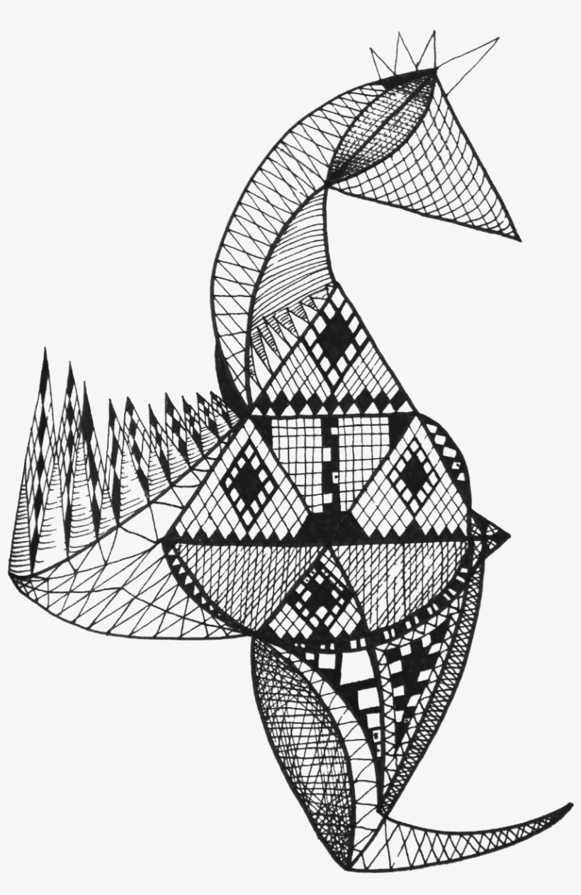 Clip Art Black And White Library Sea Horse Zentangle - Illustration, transparent png #4268603