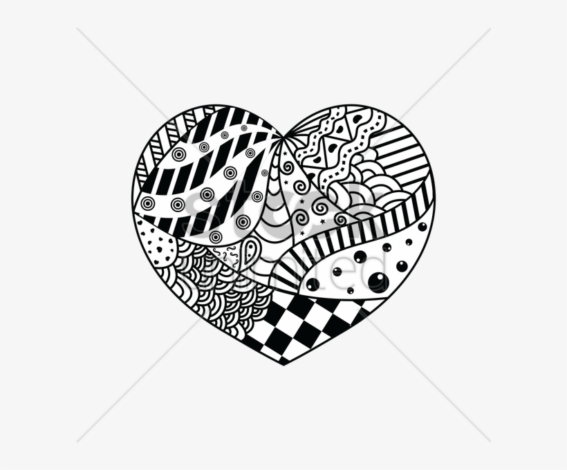 Blank Book Journal - Blank Book Journal: Heart Zentangle Cover Diary Notebook:, transparent png #4268979