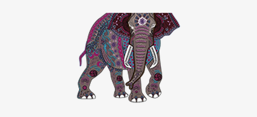 Full Color Printed T Shirt Colored Elephant Zentangle - Sticker Ethnic Pattern Elephant Head Feng Shui Good, transparent png #4269032