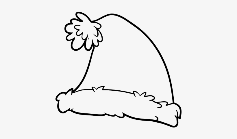 Gorros De Papa Noel Para Colorear - Dibujo De El Gorro De Papa Noel