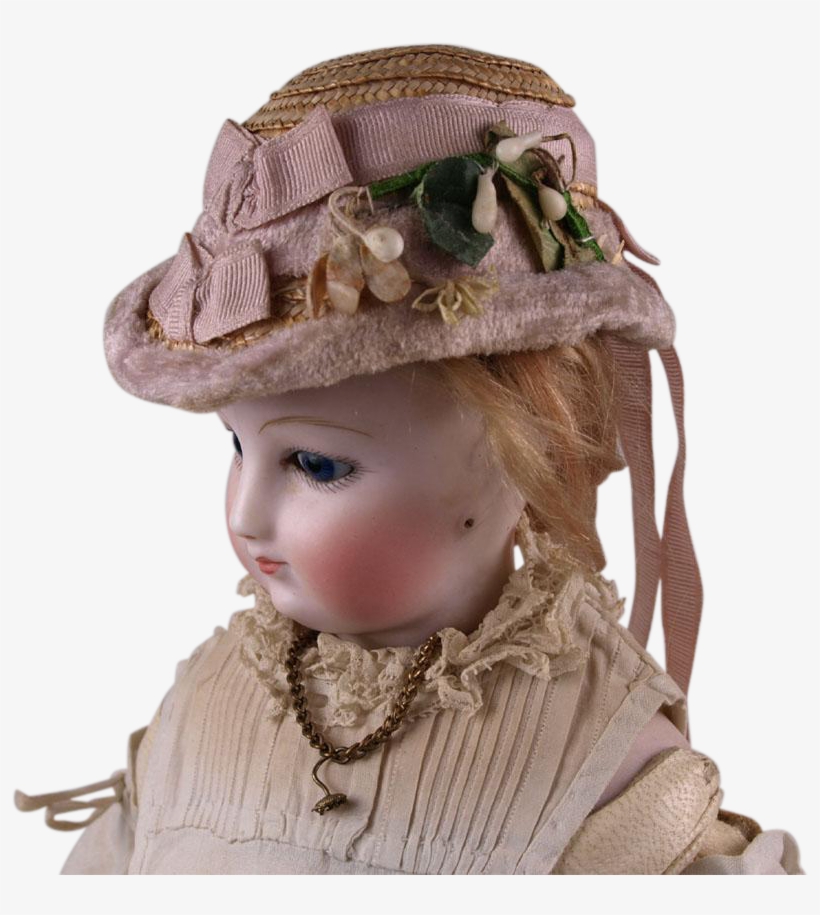 Wonderful Antique Straw Hat For French Fashion Doll - Doll, transparent png #4269328