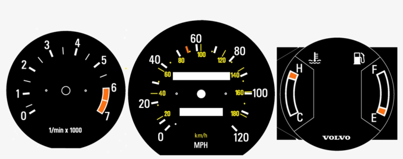 Volvo 240 Gauge Faces - Lampu Peringatan Sistem Bahan Bakar Diesel, transparent png #4270616