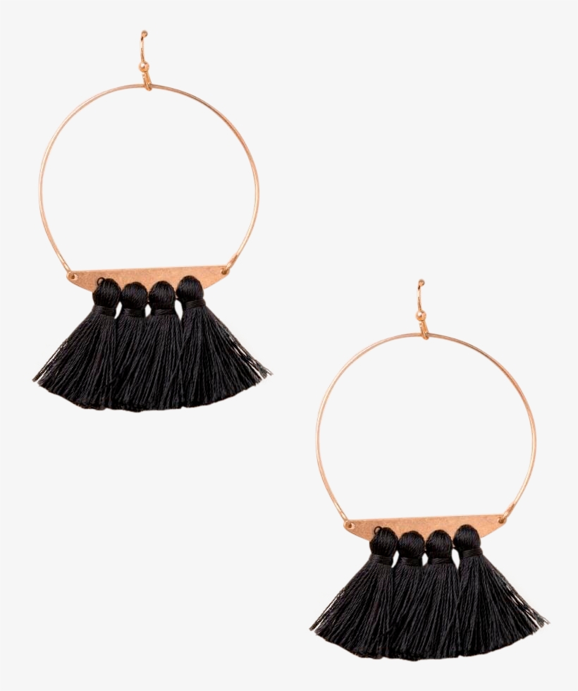 Brennan Tassel Hoop Earrings - Earrings, transparent png #4271025