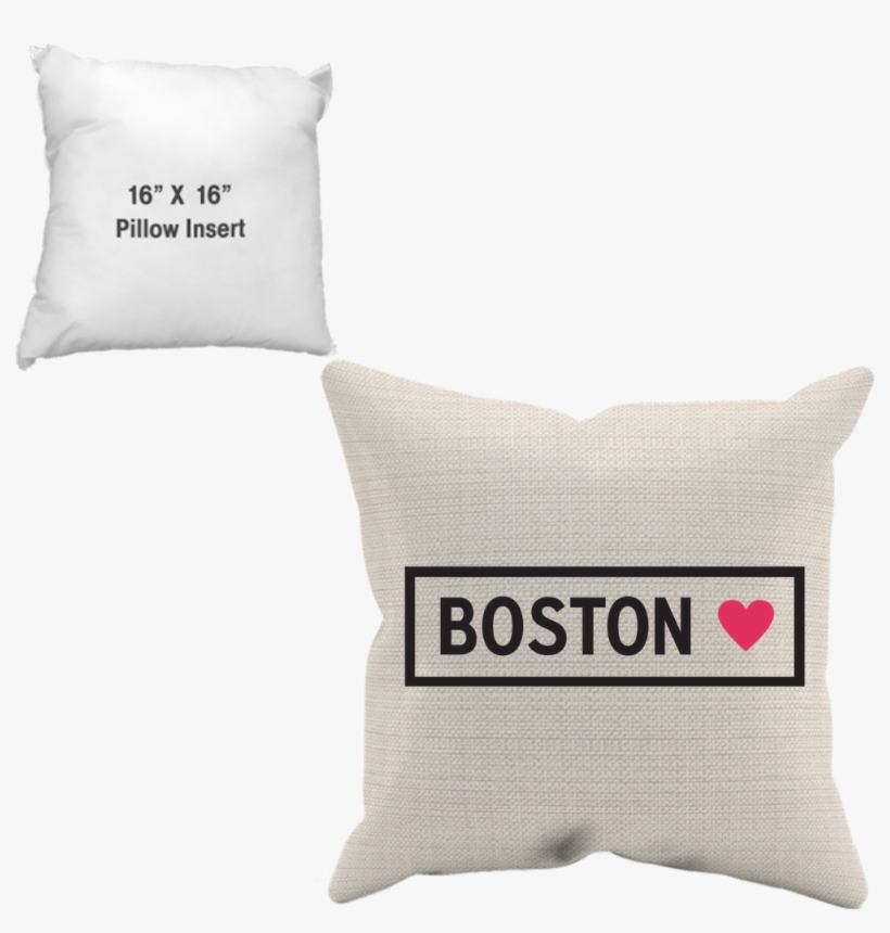 Boston Pink Heart Decorative Throw Pillow - Throw Pillow, transparent png #4271355