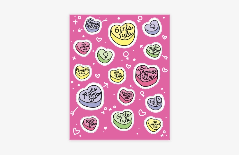 Feminist Conversation Hearts Sticker/decal Sheet - Not You Conversation Heart, transparent png #4271426