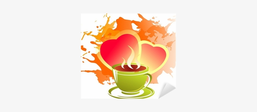 Vinilo Pixerstick Corazones Y Taza De Té • Pixers® - Tea, transparent png #4272117