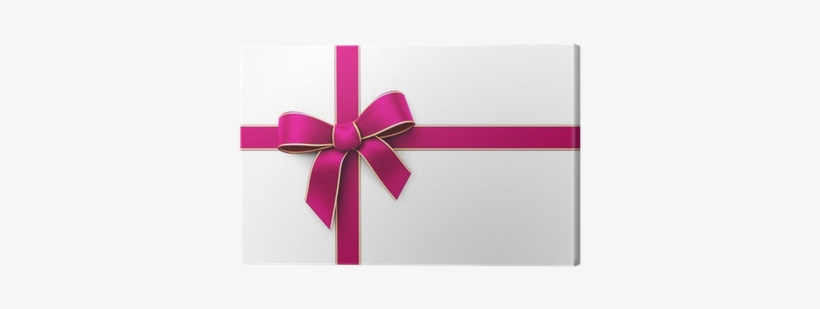 Present Wrapped With Pink Silk Ribbon Canvas Print - Ribbon, transparent png #4272556