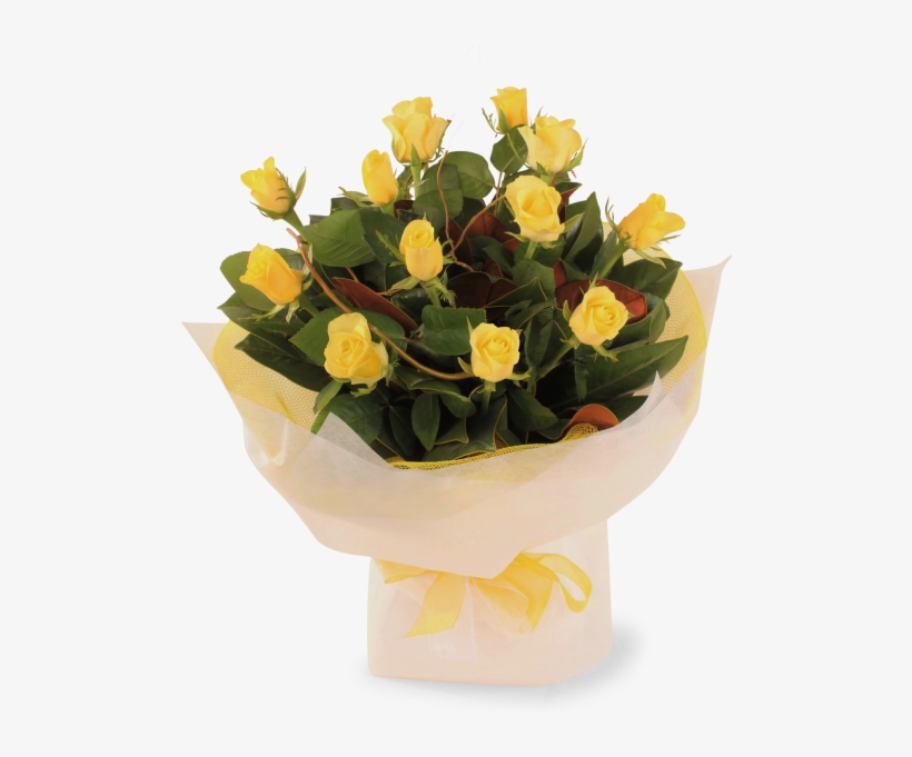 Yellow Rose Bouquet - Garden Roses, transparent png #4272641