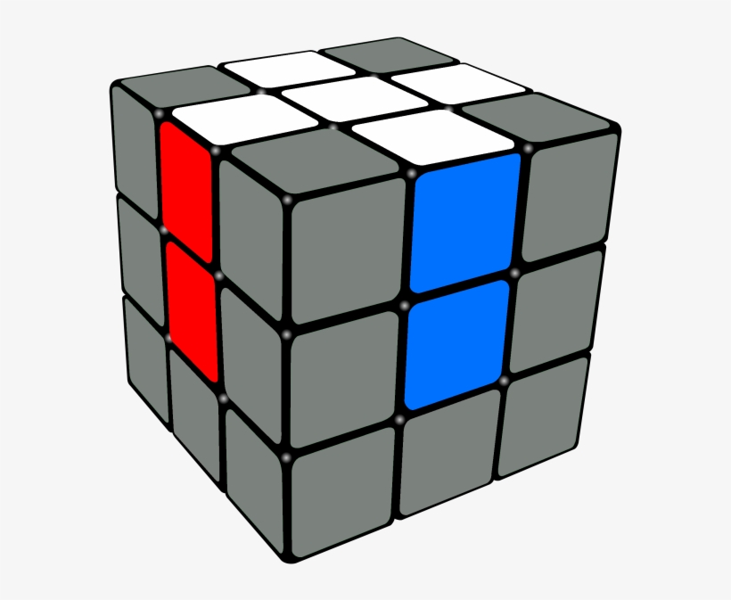 White Cross On The Rubix &nbsp - Rubik's Cube Cross, transparent png #4272776
